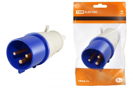 TDM ELECTRIC SQ0601-0010 Вилка 033 2Р+РЕ 63А 220В IP54 TDM